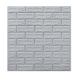 Set 10 Placi de Tapet, Autoadezive, 70 x 77 cm, 3.5 mm Grosime, Suprafata Acoperita 5.3 mp, din PVC, Model Caramida, Gri