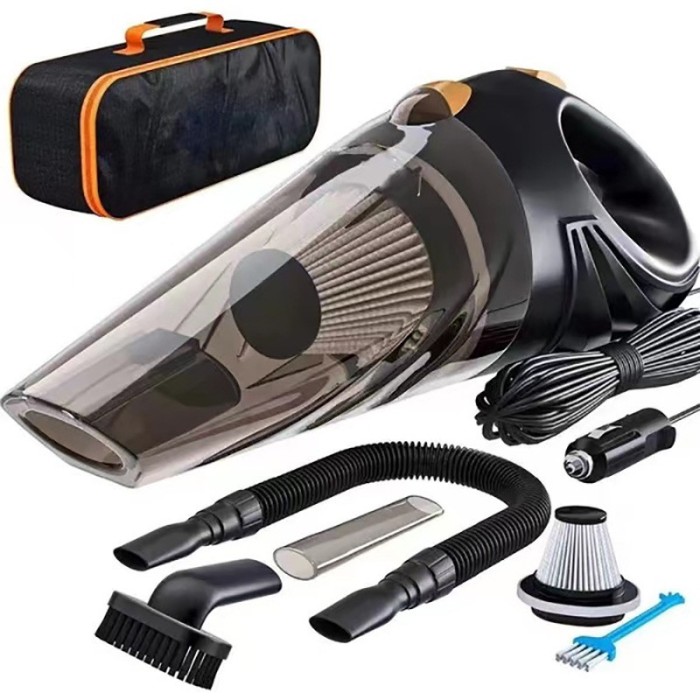 Aspirator auto portabil, ZYTEQ&reg;️, aspirare umeda si uscata, filtru HEPA, negru, 0.5L, 30.000 rot/min, 3500Pa, putere 90W, accesorii incluse
