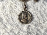 Argint MEDALION NAPOLEON BONAPARTE de colectie VECHI superb UNIC pe Lant argint