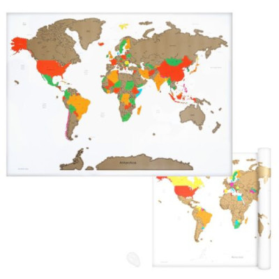 Harta lumii razuibila pentru destinatii calatorie, 82 x 59 cm, 47795.02 foto