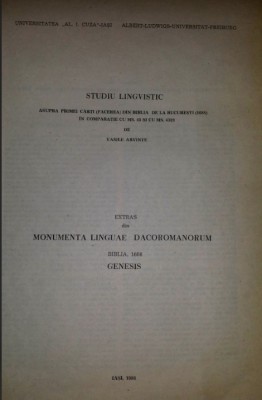 V. Arvinte - Studiu lingvistic asupra Facerei din Biblia 1688 extras foto