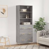 VidaXL Dulap &icirc;nalt, gri sonoma, 69,5x34x180 cm, lemn compozit