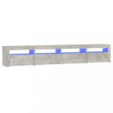Cumpara ieftin Comoda TV cu lumini LED, gri beton, 240x35x40 cm