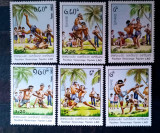 Laos 1982 sport Wrestling serie 6v neștampilată, Nestampilat