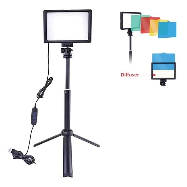 Proiector LED USB cu Trepied &amp; 4 Filtre Colorate 19x2x13cm