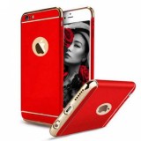 Husa iPhone 6/6S MyStyle Elegance Luxury 3in1 Rosie + Folie Protectie, Protectie Camera, PC Textura Metalica