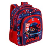 Ghiozdan gradinita 3D Ninja, albastru-rosu, usor si rezistent