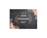Set Album foto / GuestBook pentru nunta, Leather, A4 landscape, pix si dubluadeziv inclus, 3 piese, accesoriu nunta