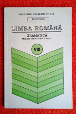 Limba romana Gramatica Manual pentru clasa a VIII-a - Ion Popescu 1995 foto