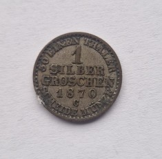 Prusia Statele Germane 1 Groschen 1870 km # 485 moneda din argint