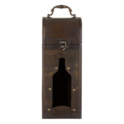 Cutie din Lemn pentru Sticle Bautura,cu Maner 13.5x13x35.5cm foto