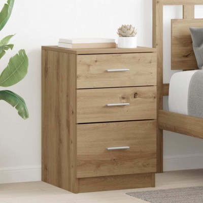 vidaXL Dulap de noapte stejar artizanal 40 x 40 x 63 cm Lemn compozit 880915 foto
