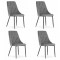 Set 4 scaune bucatarie/living, Artool, Imola, catifea, metal, gri, 48.5x61x93.5 cm