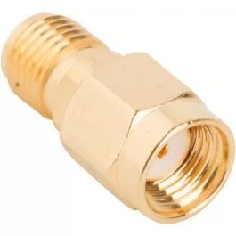 Adaptor SMA mama - RP-SMA mama reverse drept 50 Ohm teflon aurit AMPHENOL 132171RP-10 foto