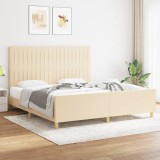 VidaXL Cadru de pat fără saltea, crem, 180x200 cm, textil