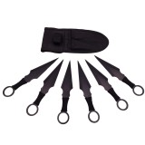Cumpara ieftin Set sase cutite de aruncat IdeallStore&reg;, Black Fury, otel inoxidabil, 16.5 cm