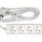 VOREL Prelungitor electric cu impamantare, 4 prize, 3 m, Alb, Plastic