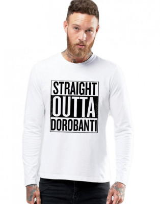 Bluza barbati alba - Straight Outta Dorobanti - 2XL foto