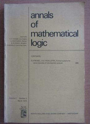 Annals of mathematical logic, volumul 1, nr. 3, martie 1970 semnatura Al. Surdu foto