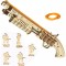 Puzzle 3D, set constructie pusca de vanatoare din lemn, soldati ca tinte, 170 piese, DIY