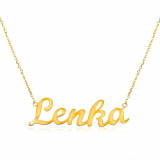 Colier ajustabil din aur 585, cu numele Lenka, lanț subțire