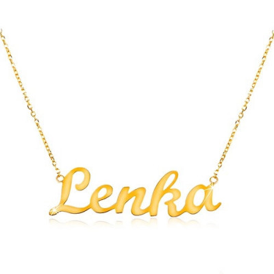 Colier ajustabil din aur 585, cu numele Lenka, lanț subțire foto