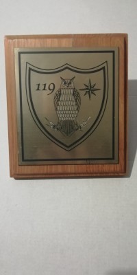 D16 2 - Placheta - tematica militara - informatii - bufnita si roza vanturilor foto
