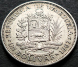 Cumpara ieftin Moneda exotica 1 BOLIVAR - VENEZUELA, anul 1967 * cod 4224, America Centrala si de Sud