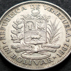 Moneda exotica 1 BOLIVAR - VENEZUELA, anul 1967 * cod 4224