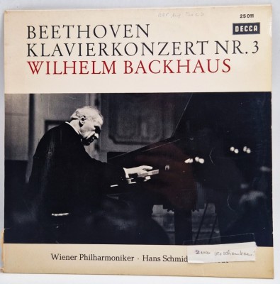 Beethoven. Backhaus - Klavierkonzert no. 3 NM / VG+ vinil LP disc muzica clasica Decca Elvetia foto