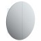 Dulap de baie cu oglinda rotunda si LED, alb, 54x54x17,5 cm