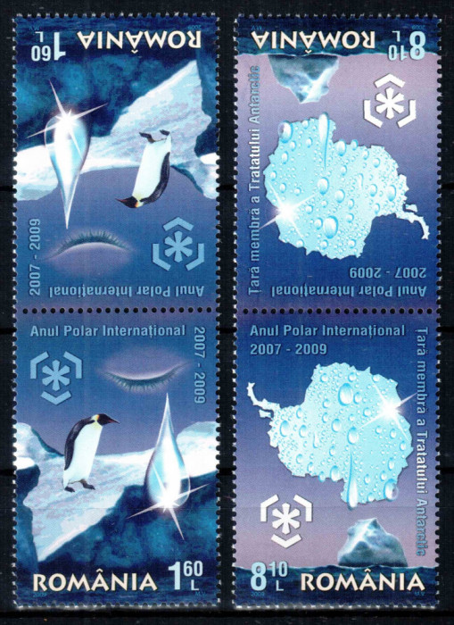 Romania 2009, LP 1829 d, Regiunile Polare, tete-beche tip II, MNH! LP 23,50 lei