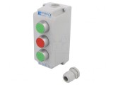 Casetă de comandă ST22 cu 3 butoane IP65 plastic