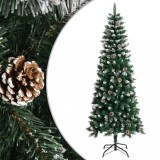 VidaXL Brad de Crăciun artificial cu suport, verde, 210 cm, PVC