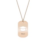 Gaudeamus - Colier personalizat absolvire dog tag din argint 925 placat cu aur roz