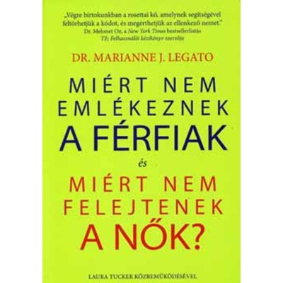 Mi&amp;eacute;rt nem eml&amp;eacute;keznek a f&amp;eacute;rfiak &amp;eacute;s mi&amp;eacute;rt nem felejtenek a nők? - Marianne J. dr Legato foto