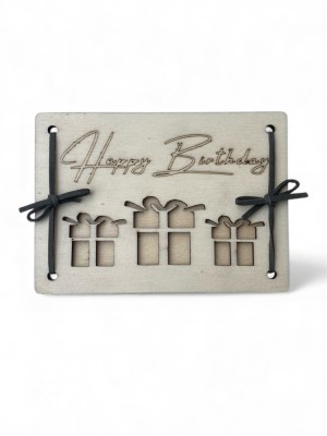 Felicitare din lemn gravată foto