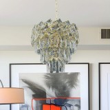 Candelabru Cristal WINDSOR Petito 3xE27, Diametru 30cm, Auriu Lucios, Inaltime Reglabila ModernLight Concept