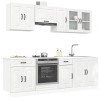 Set dulap de bucătărie 8 piese &bdquo;Kalmar&rdquo; alb lucios Lemn