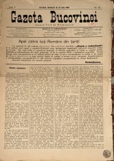 GAZETA BUCOVINEI/ CERNAUTI DUMINICA 9 IULIE 1895/ ANUL V, Nr.54 , patru PAGINI/ STAMPILA VECHE ANII &amp;#039;20 foto