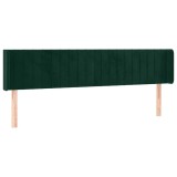 Cumpara ieftin Tablie de pat cu aripioare verde inchis 163x16x78/88 cm catifea