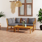 Gossi set mobilier de gradina cu perne, 4 piese, lemn masiv de acacia