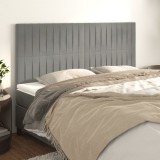 vidaXL Tăblii de pat, 4 buc, gri deschis, 80x5x78/88 cm, catifea