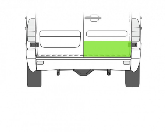 Element reparatie usa Mercedes SPRINTER 208-416 (W901-905), 01.1995-2006, VW LT II 05.1996-12.2005 (pt modele cu 2 usi spate), partea dreapta, usa sp