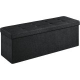 Bancheta pliabila SONGMICS cu spatiu de depozitare 120 L, 110 cm, neagra