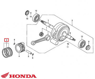 Set segmenti originali Honda ANF Innova 4T 125cc D53.00 (cota 0.50) foto