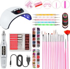 Set pentru manichiură cu hibrid lampă UV LED 54 W + freză Enzo