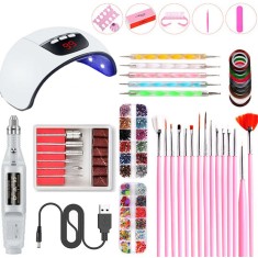Set pentru manichiură cu hibrid lampă UV LED 54 W + freză Enzo