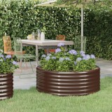 Cumpara ieftin Jardinieră grădină maro 100x100x36 cm oțel vopsit electrostatic
