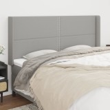 Gossi tablie de pat cu aripioare gri deschis 203x16x118/128 cm textil